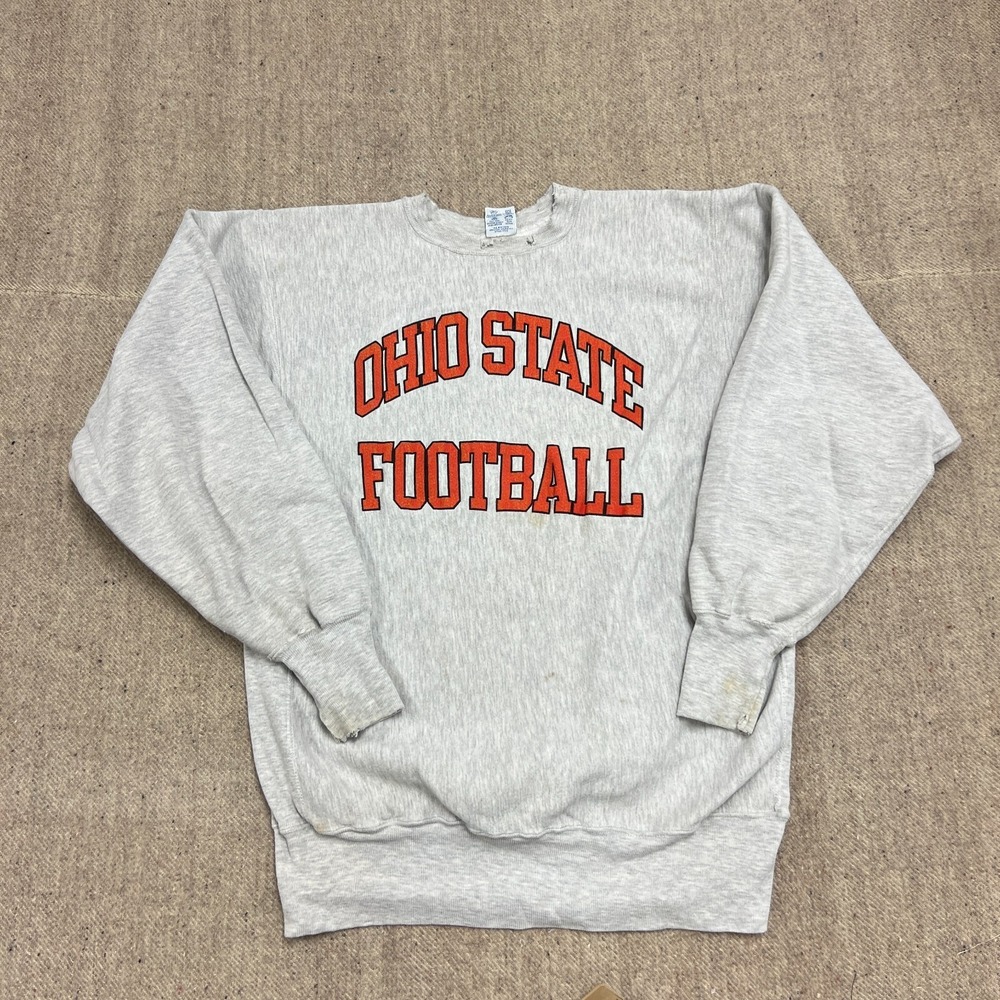 Vintage Ohio State Football Sweatshirt Men Large Gray 90s Champion Reverse Weave